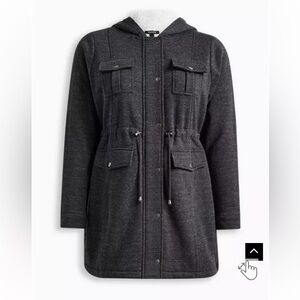 Torrid Dark Gray Sherpa Lined Anorak Jacket